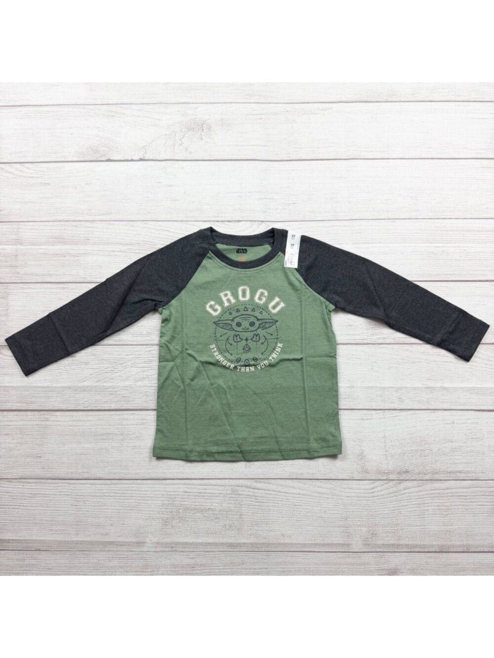 Star Wars Jumping Beans Grogu Long Sleeve Boys Graphic Tee NWT 3T